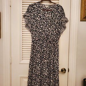 MAX STUDIO BLACK & WHITE RUFFLE DRESS